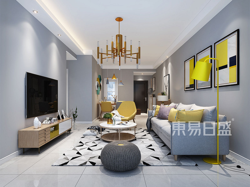 119㎡三居室北歐風格裝修案例